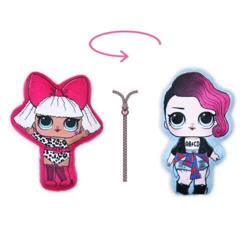 Cuscino giocattolo LOL Baby reversibile per ragazze - cuscino 2 in 1 - rosa-celeste