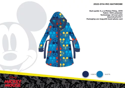 Accappatoio in microfibra con cappuccio per bambini - Topolino Disney