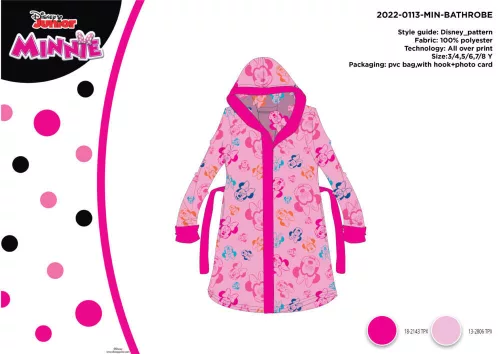 Accappatoio in microfibra con cappuccio per bambini - Minnie Mouse Disney