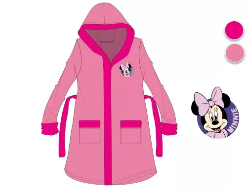 Accappatoio in cotone con cappuccio per bambini Minnie Mouse Disney - rosa chiaro - 110-116