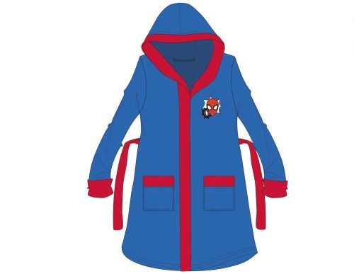 Accappatoio in cotone con cappuccio Spiderman per bambini