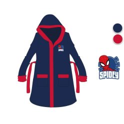 Accappatoio in cotone con cappuccio Spiderman per bambini