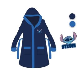  Accappatoio in cotone con cappuccio per bambini Stitch Disney - blu scuro - 122-128