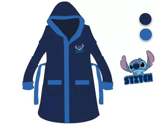 Accappatoio in cotone con cappuccio per bambini Stitch Disney - blu scuro - 122-128
