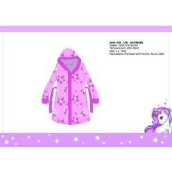   Accappatoio in microfibra con cappuccio per bambini - Unicorno